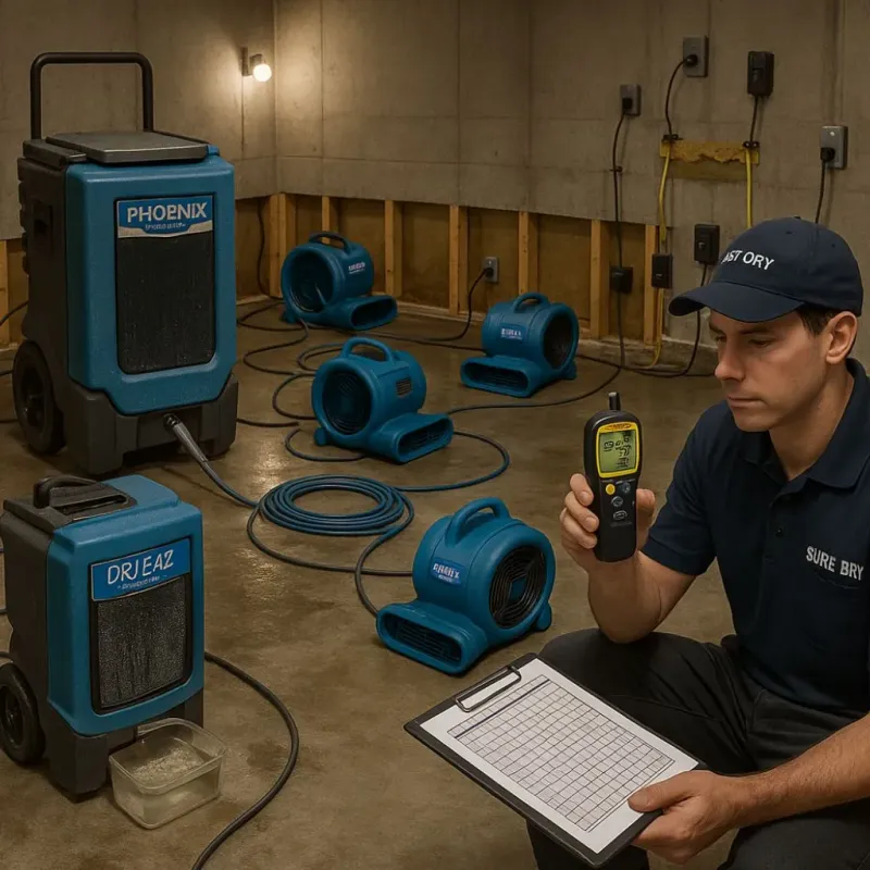 Structural Drying and Dehumidification process in Stratford, NJ